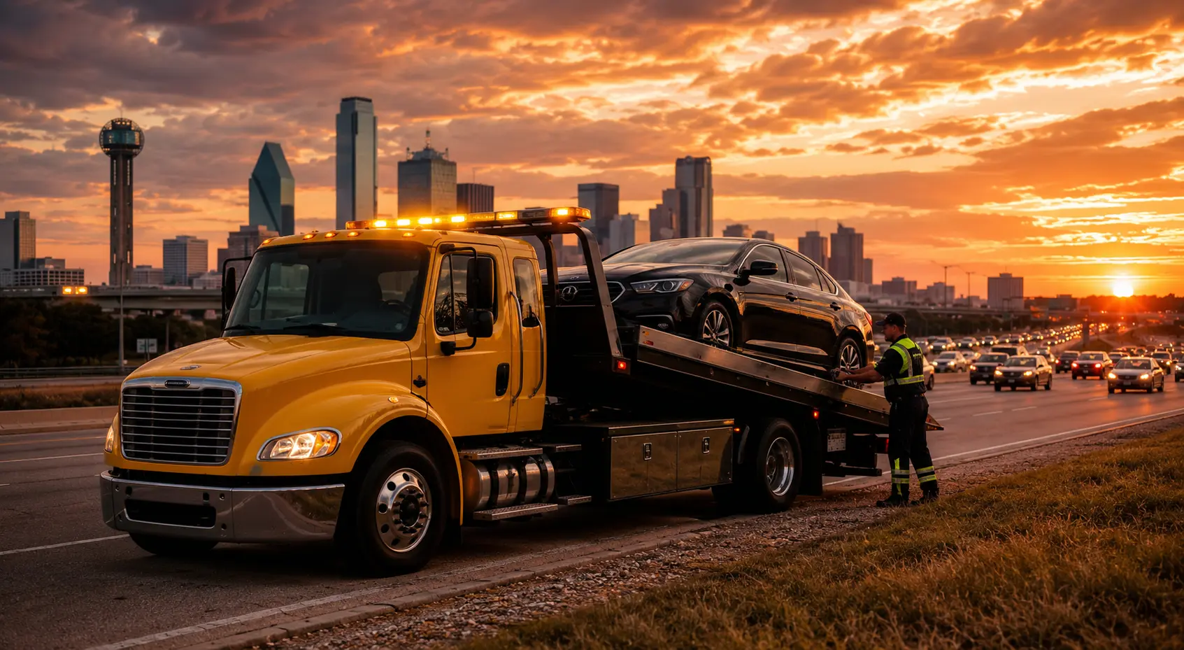 emergency towing dallas flatbed service by Urgent Tow Network